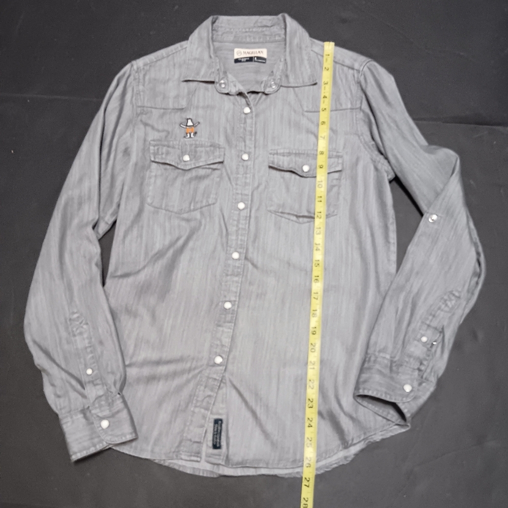 HOUSTON RODEO EDITION MAGELLAN gray Tencel blend shirt, S - Picture 11 of 14